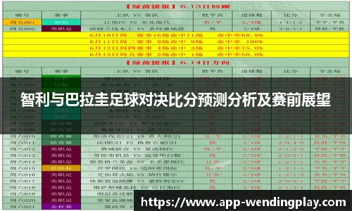 智利与巴拉圭足球对决比分预测分析及赛前展望